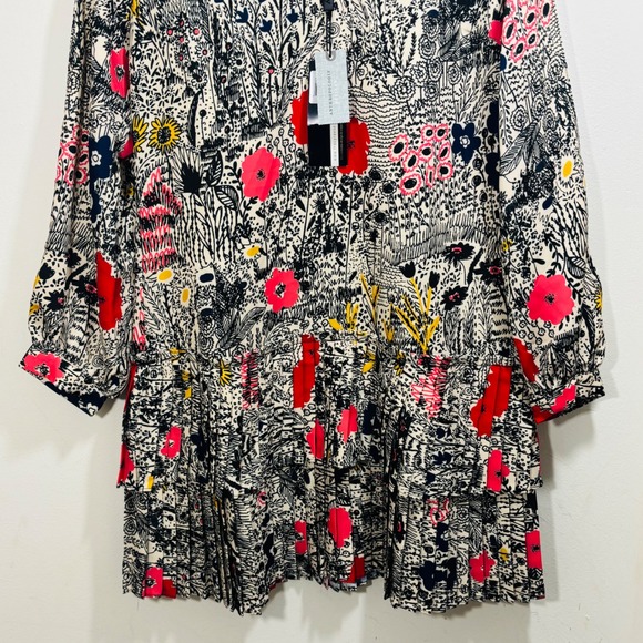Anthropologie Plenty by Tracy Reese Botanical Pleated Floral Shift Dress XSP - Picture 5 of 12